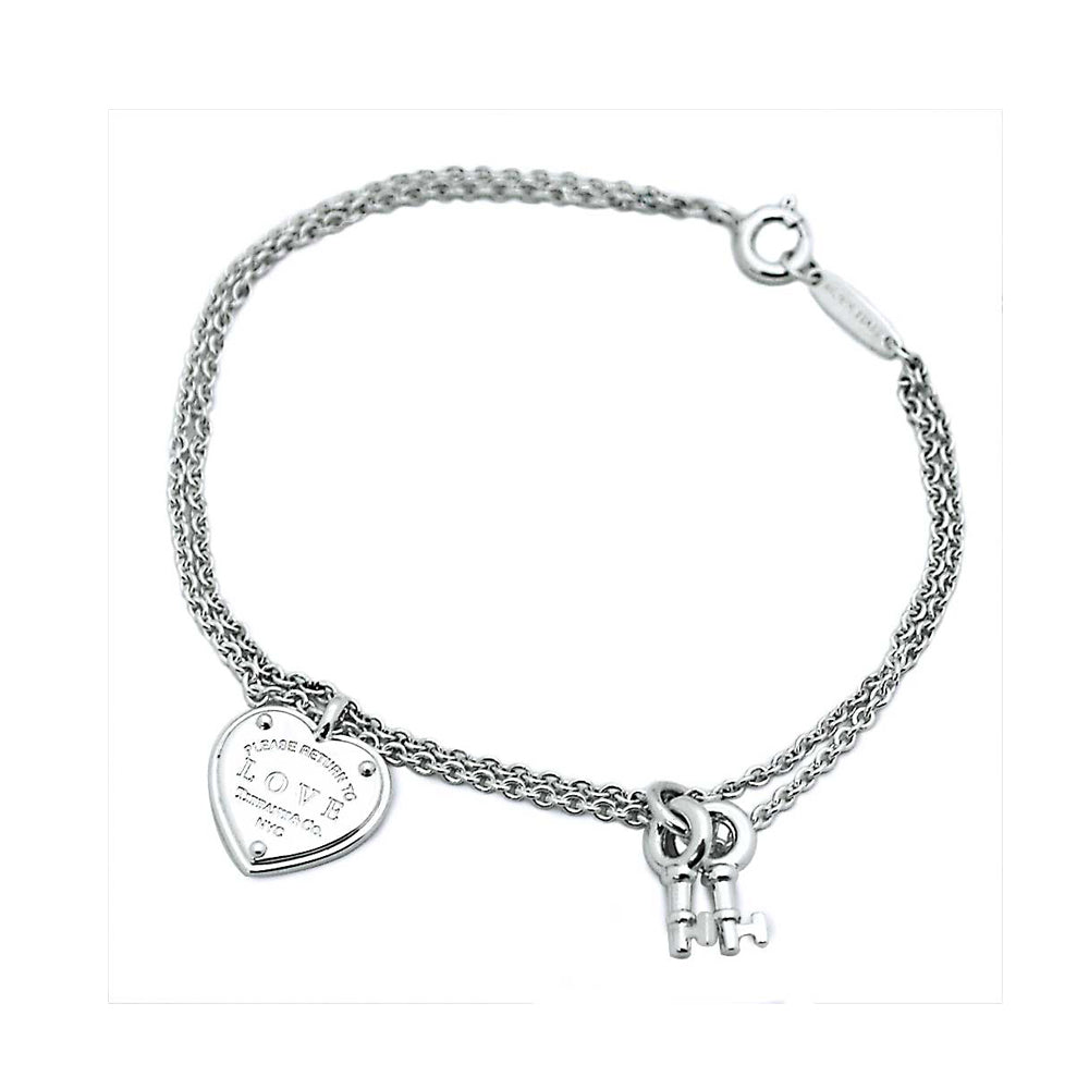 Tiffany Heart Tag Key Bracelet - 18K Gold