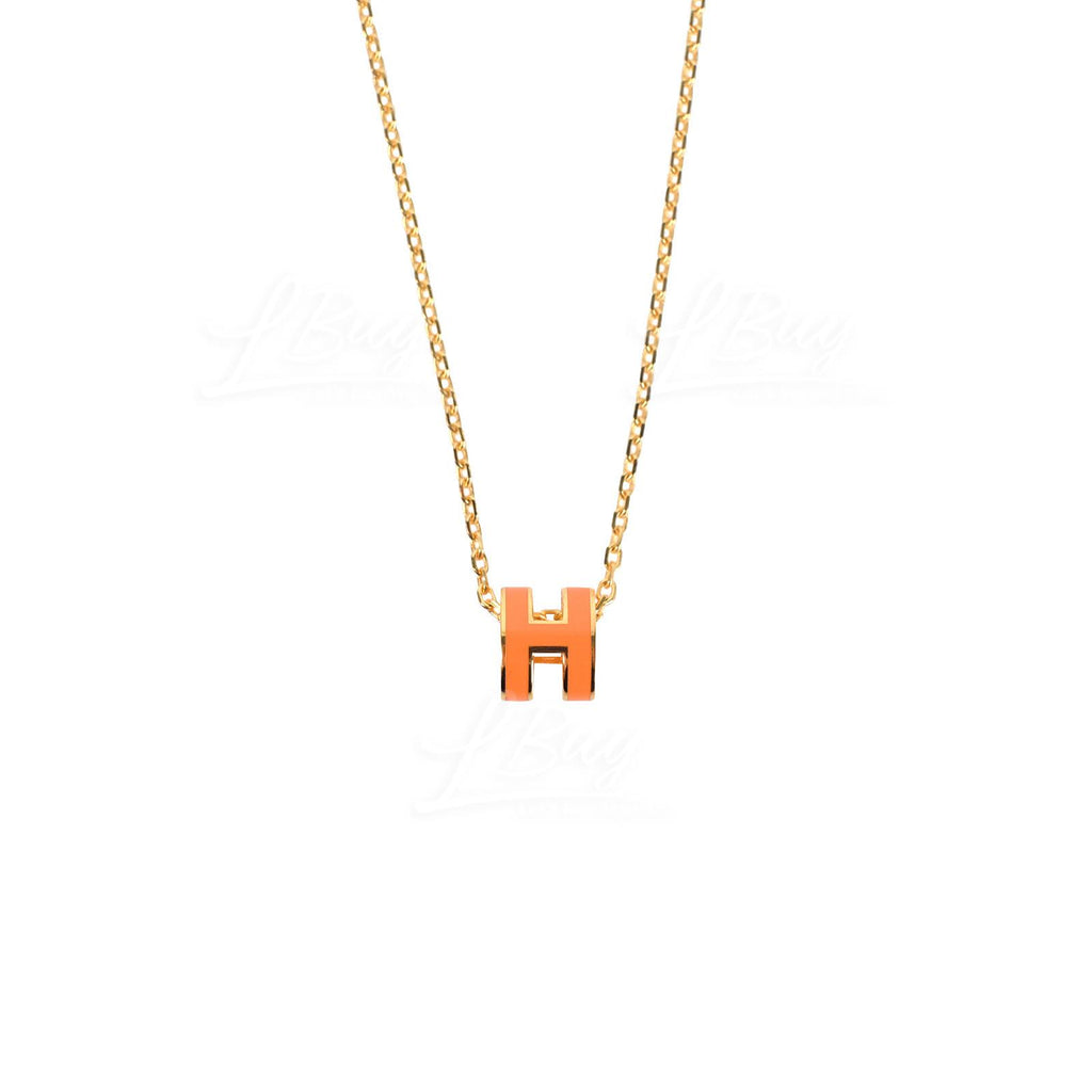 Hermes Mini Pop Orange Necklace