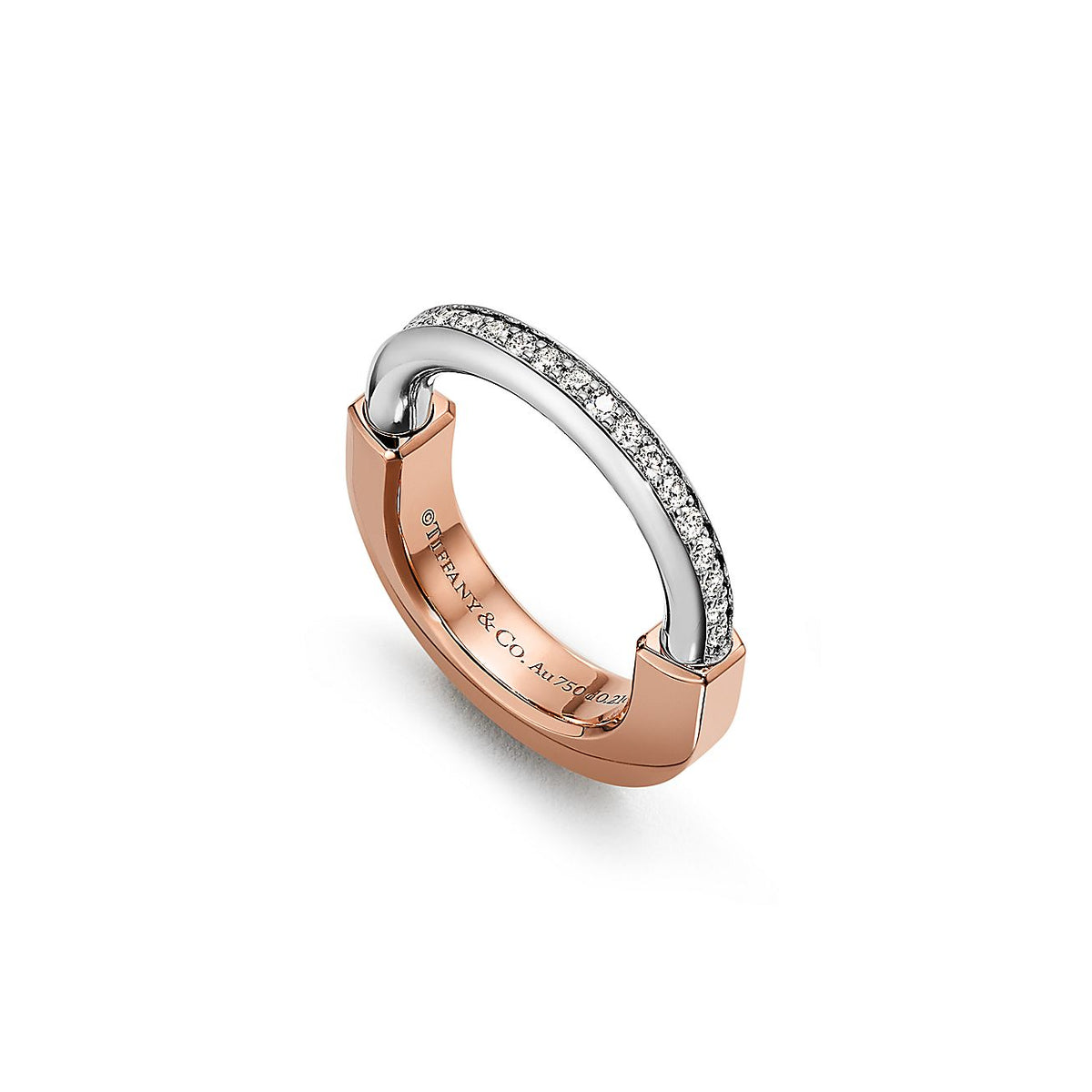Tiffany Lock Moissanite Ring - 18K Rose Gold