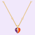 Gucci Double G Interlocking G Heart Lightning Charm Necklace