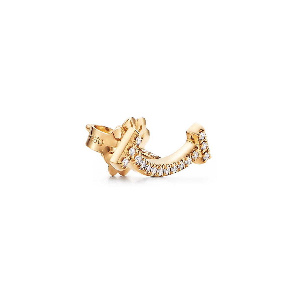 Tiffany Smile Moissanite Earrings - 18K Yellow Gold