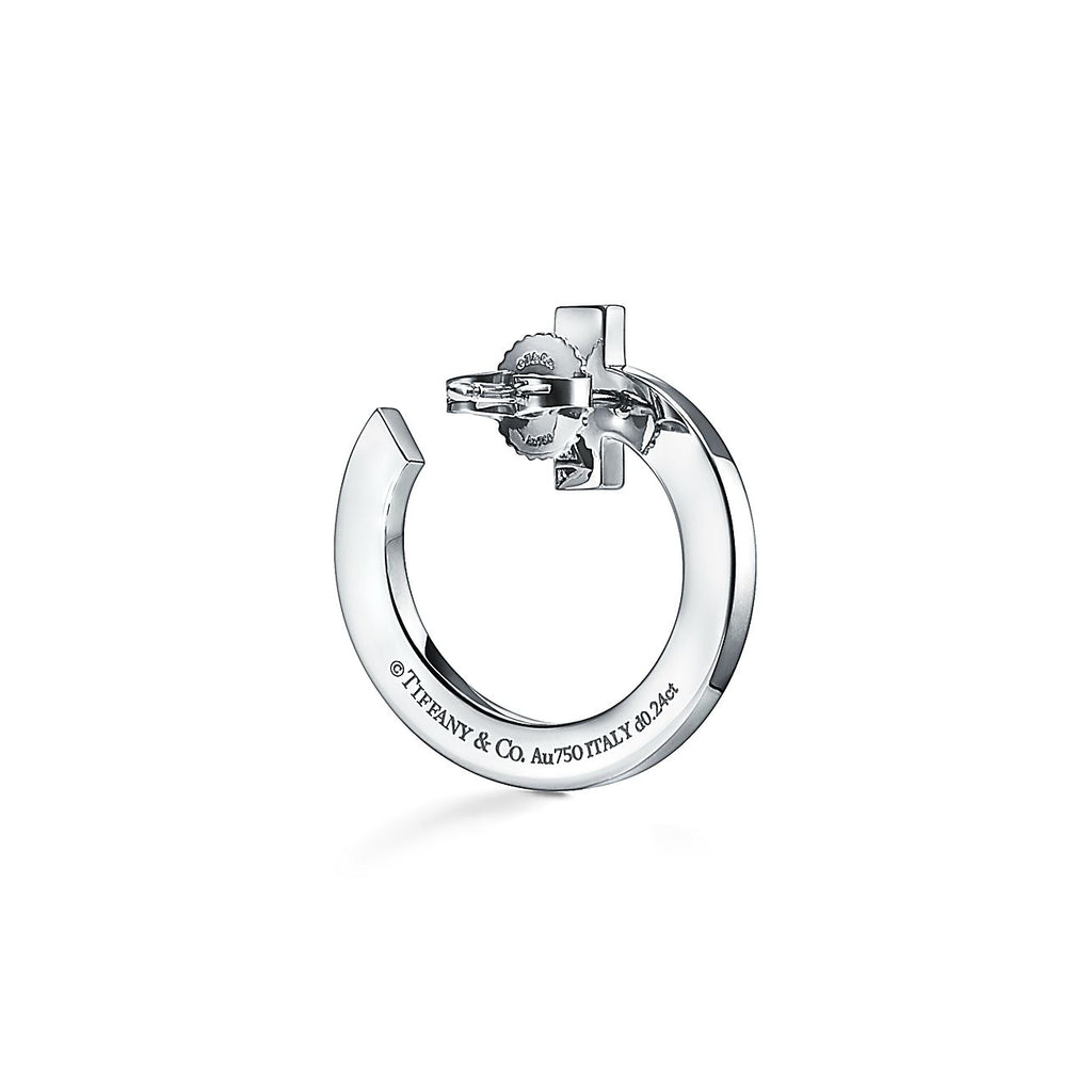 Tiffany T1 Open Hoop Earrings - 18K White Gold