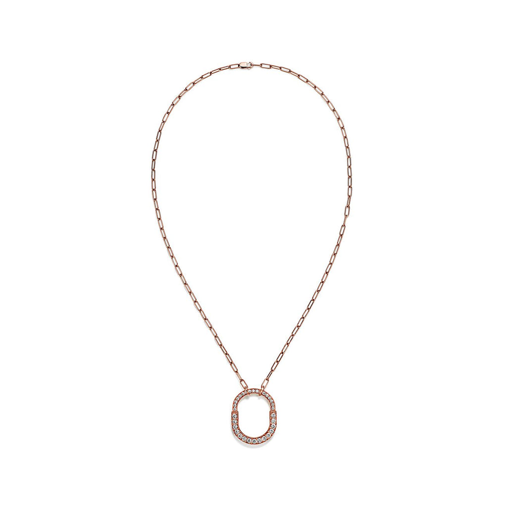 Tiffany Lock Pendant Pave Moissanite Necklace