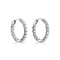 Tiffany Hoop Moissanite Earrings - 18K White Gold