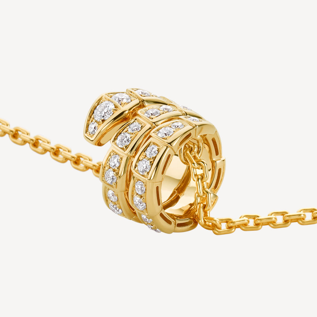Bvlgari Serpenti Viper Pave Moissanite Necklace - 18K Gold