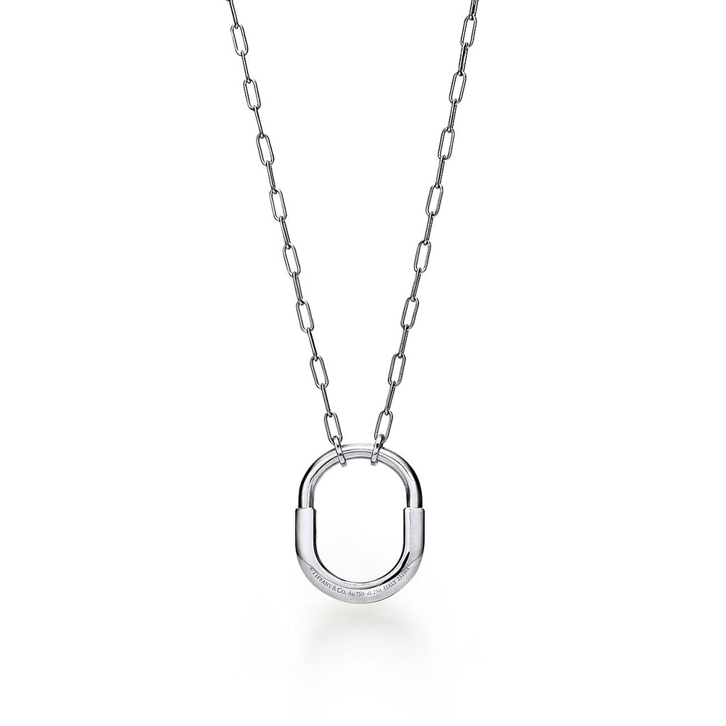 Tiffany Lock Pendant Pave Moissanite Necklace