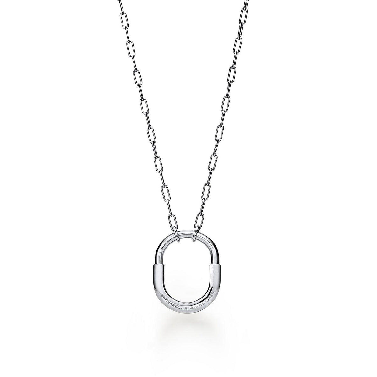Tiffany Lock Pendant Pave Moissanite Necklace