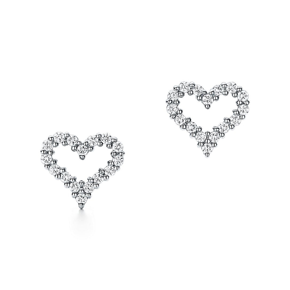 Tiffany Heart Moissanite Earrings - 18K Gold