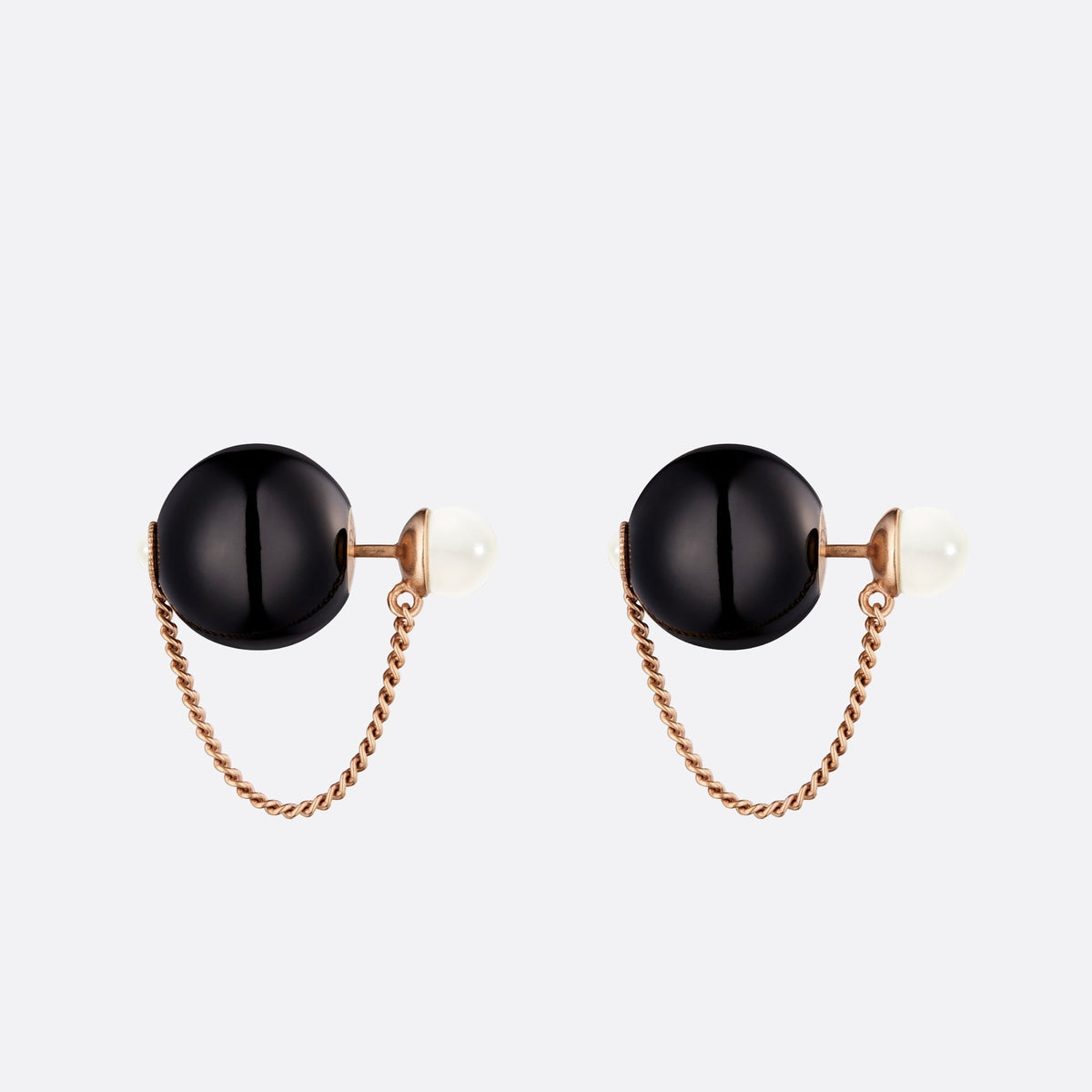 Dior Tribales Black Resin Pearl Earrings