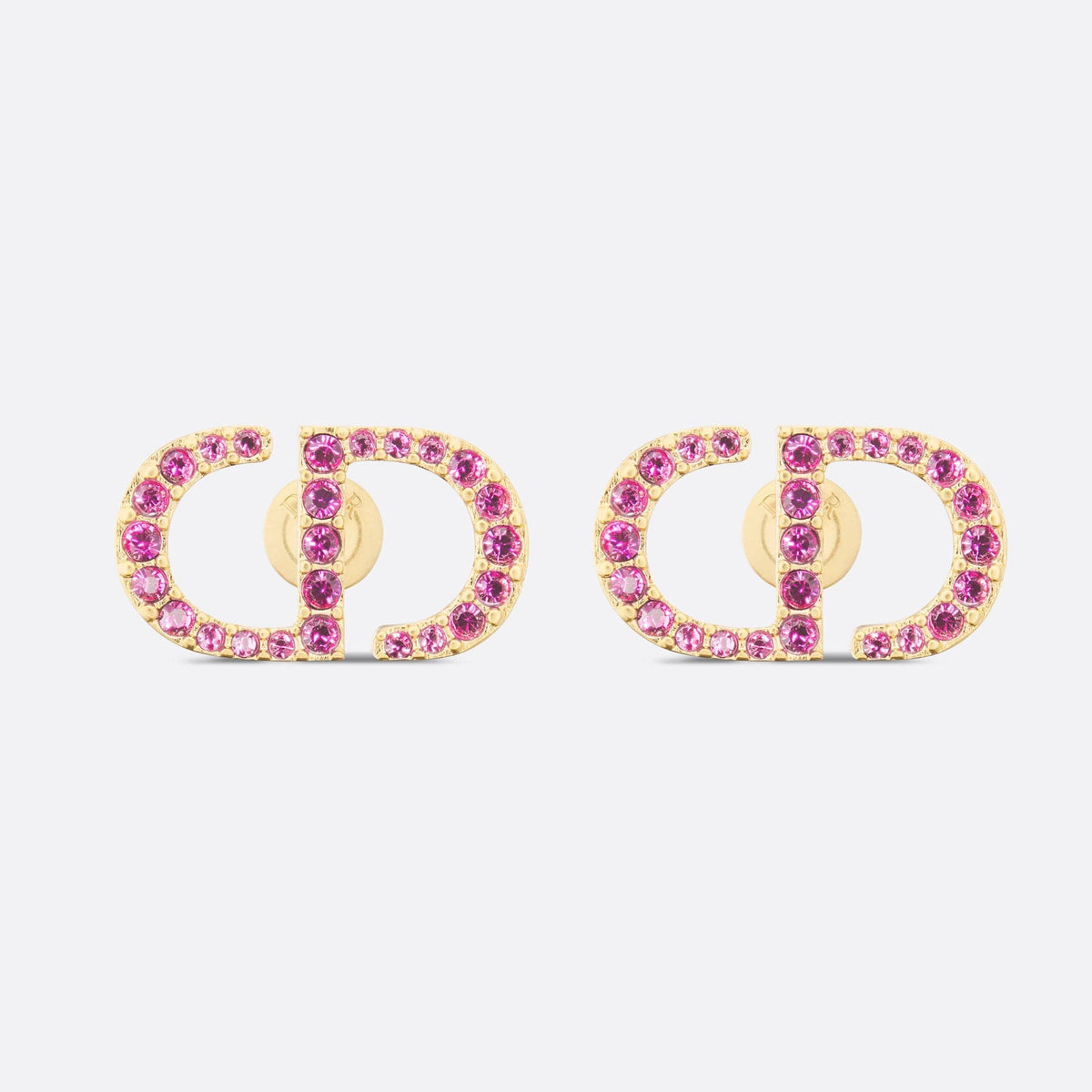 Dior Petit CD Stud Fuchsia Crystal Earrings