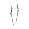 Tiffany Knot Drop Moissanite Earrings - 18K White Gold
