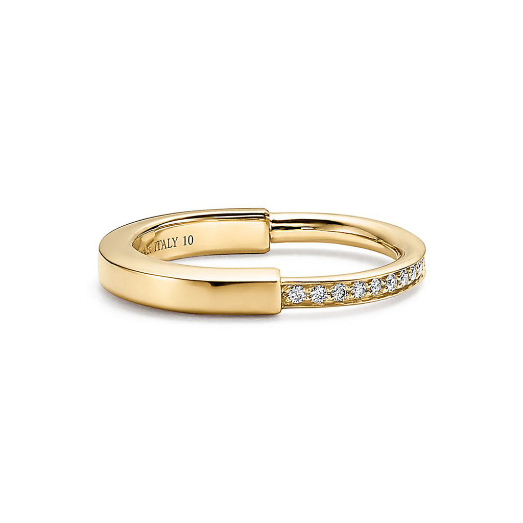 Tiffany Lock Moissanite Ring - 18K Yellow Gold