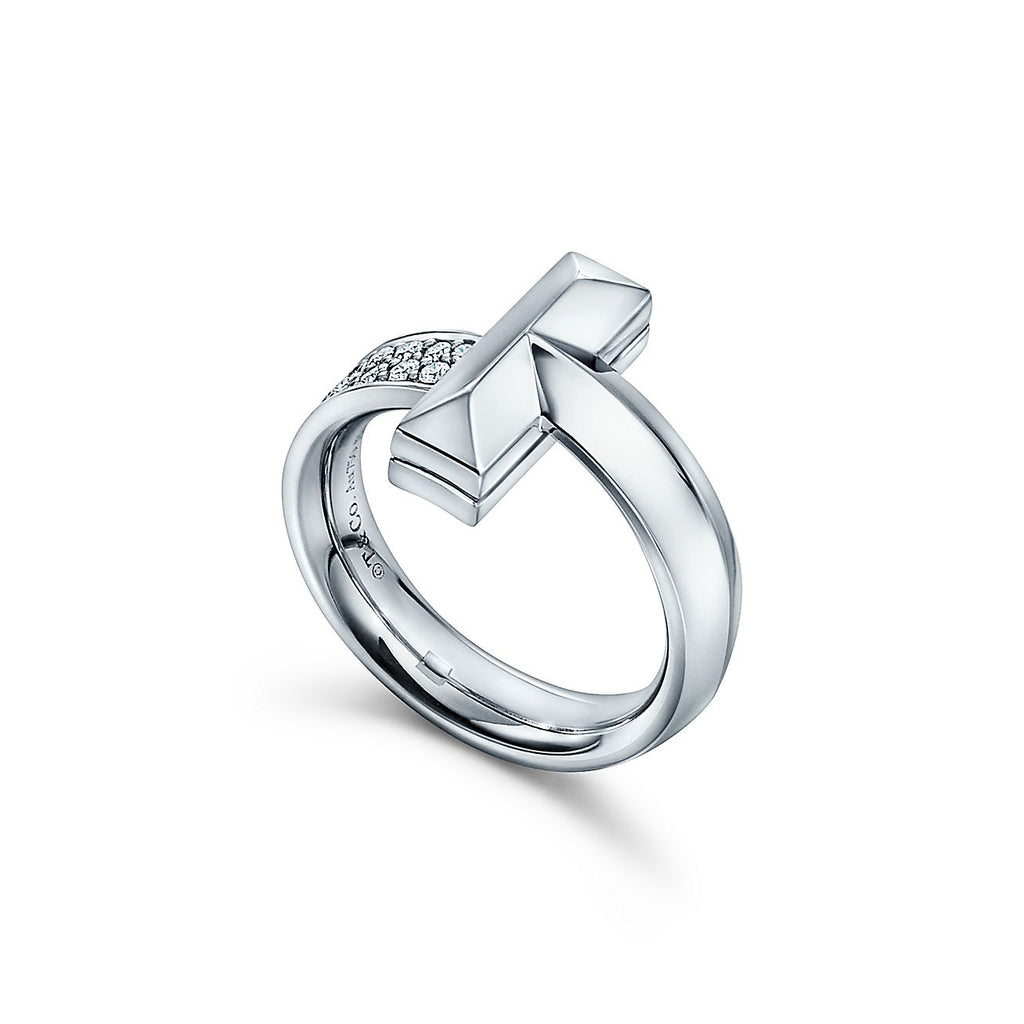 Tiffany Narrow Pave Ring - 18K White Gold