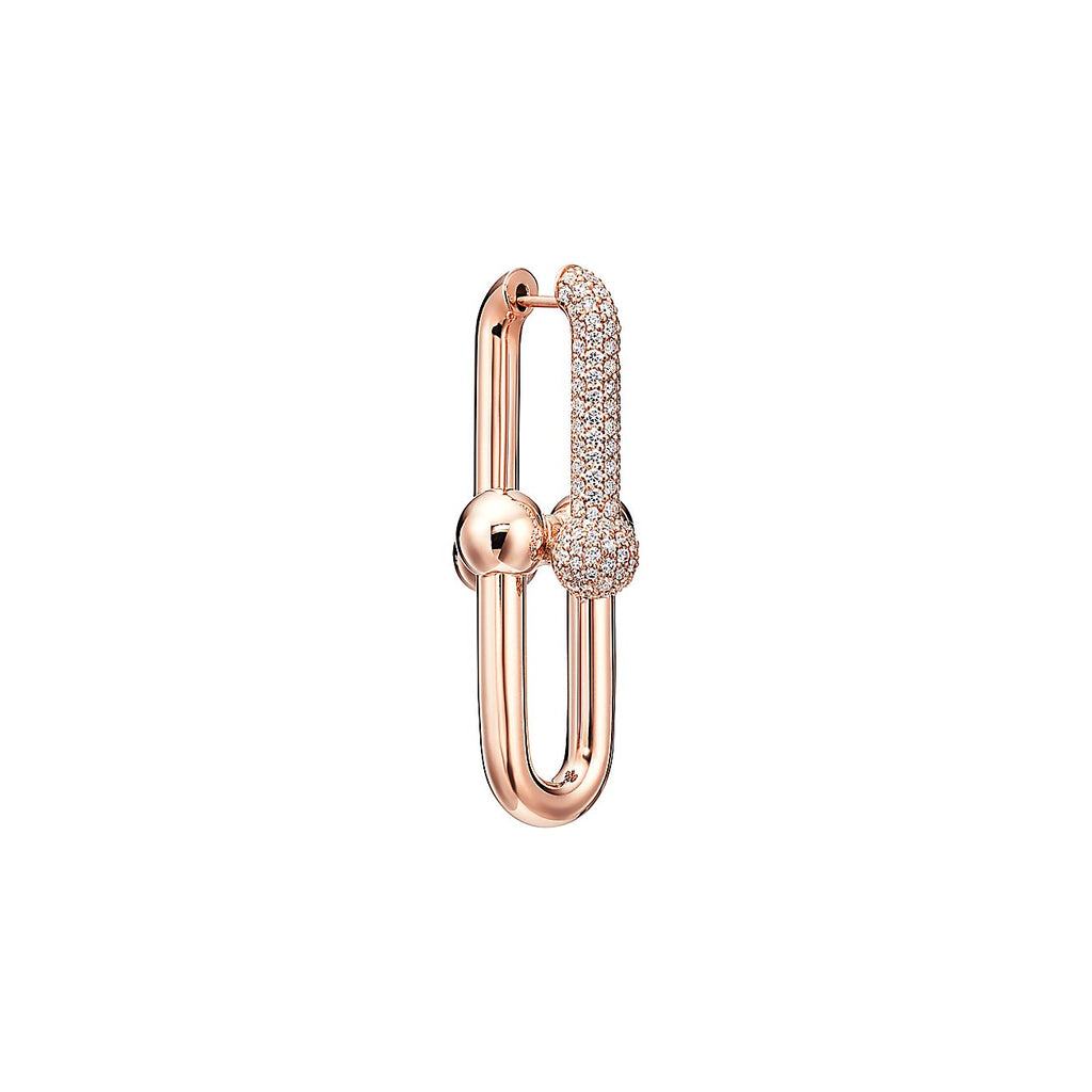 Tiffany HardWear Large Link Moissanite Earrings - 18K Rose Gold