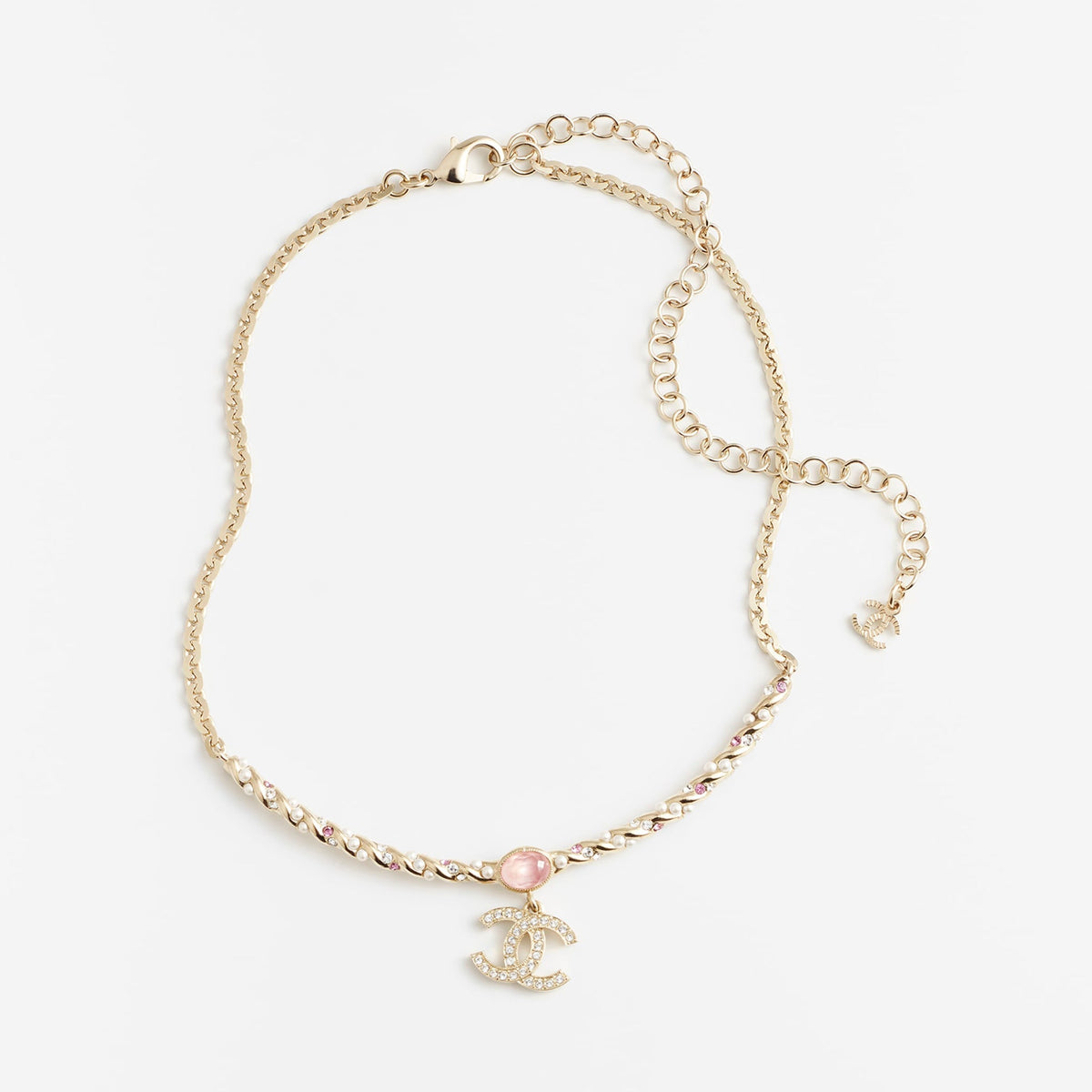 Chanel Pink Crystal Necklace