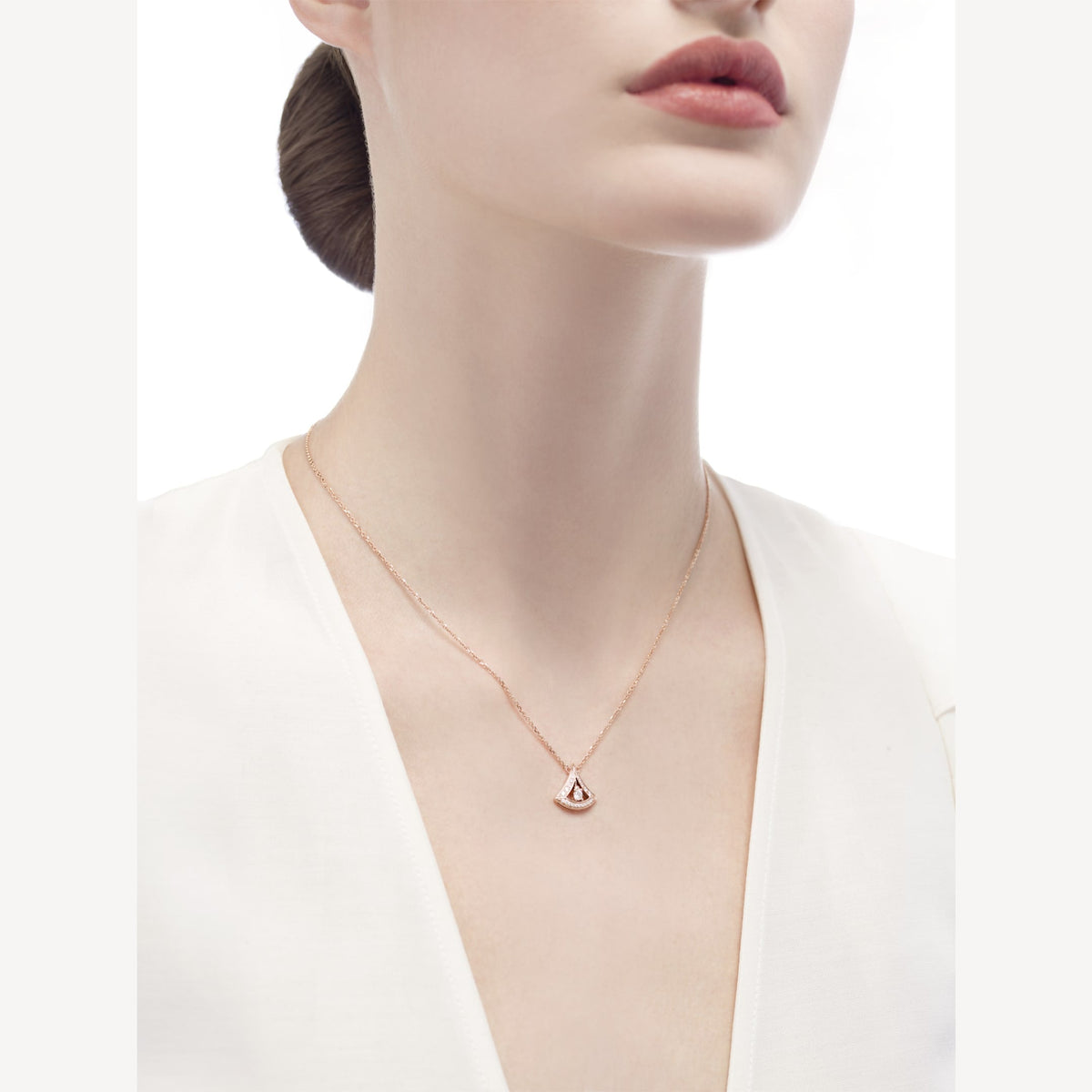 Bvlgari Dream Pave Diamond Openwork Necklace - 18K Gold