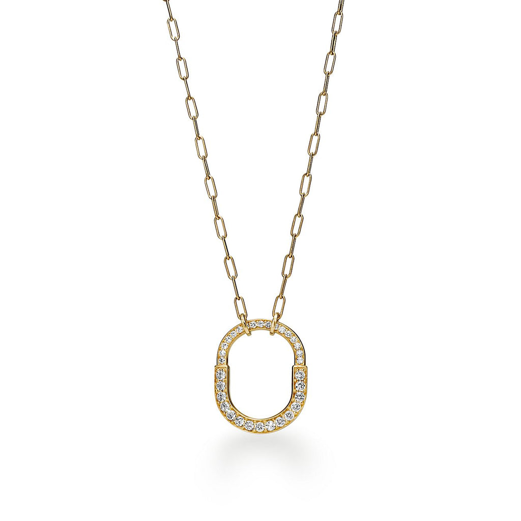 Tiffany Lock Pendant Pave Moissanite Necklace