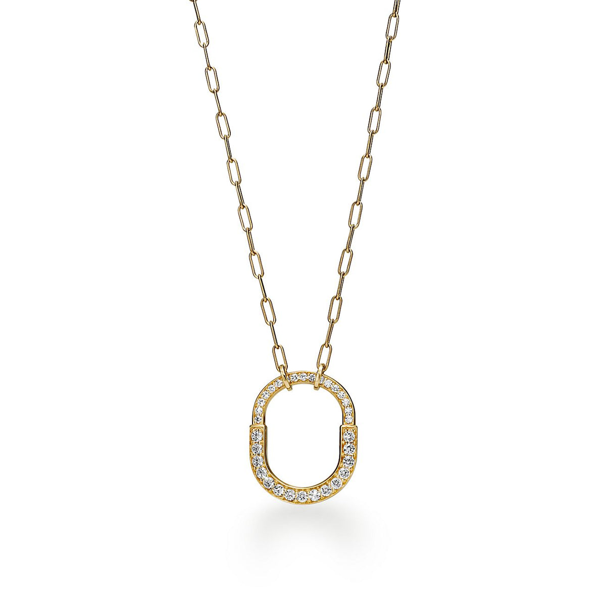 Tiffany Lock Pendant Pave Moissanite Necklace