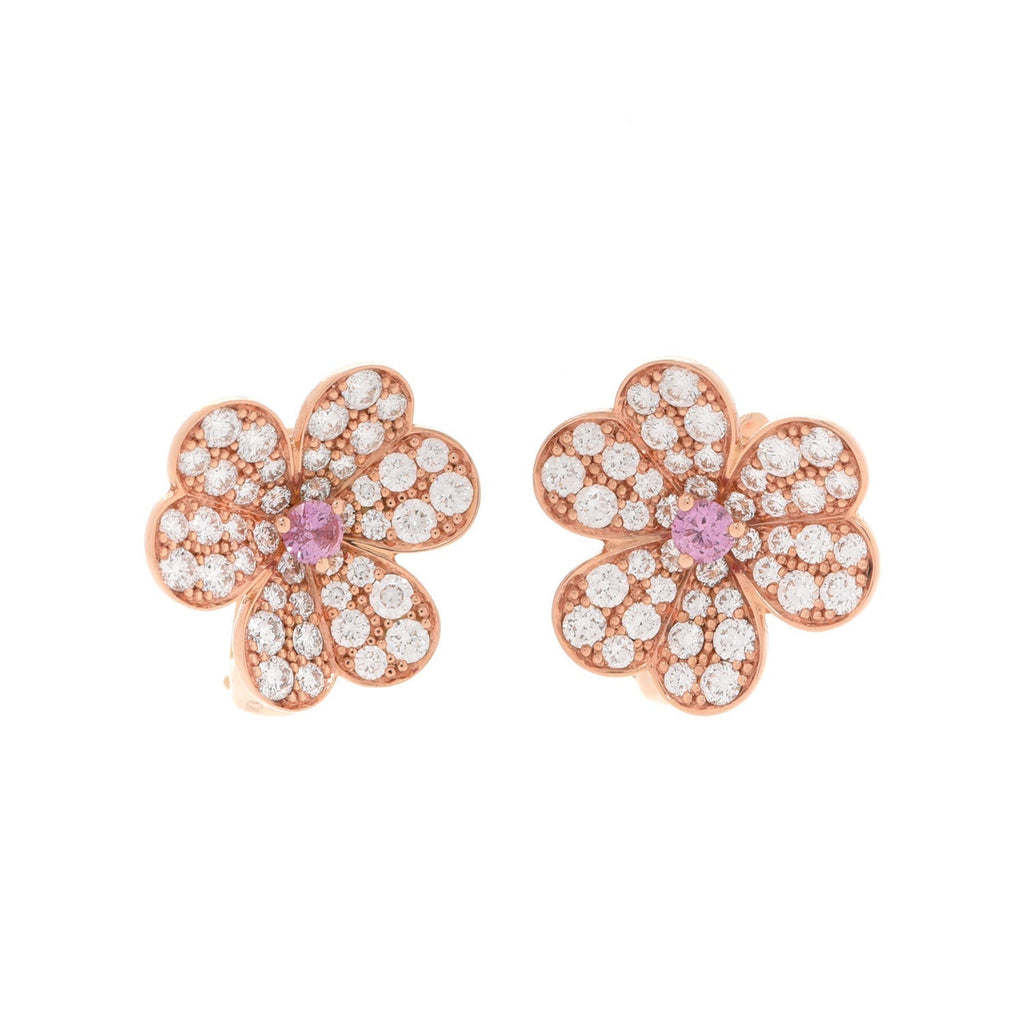 Frivole Pink Sapphire Earrings - 18K Gold