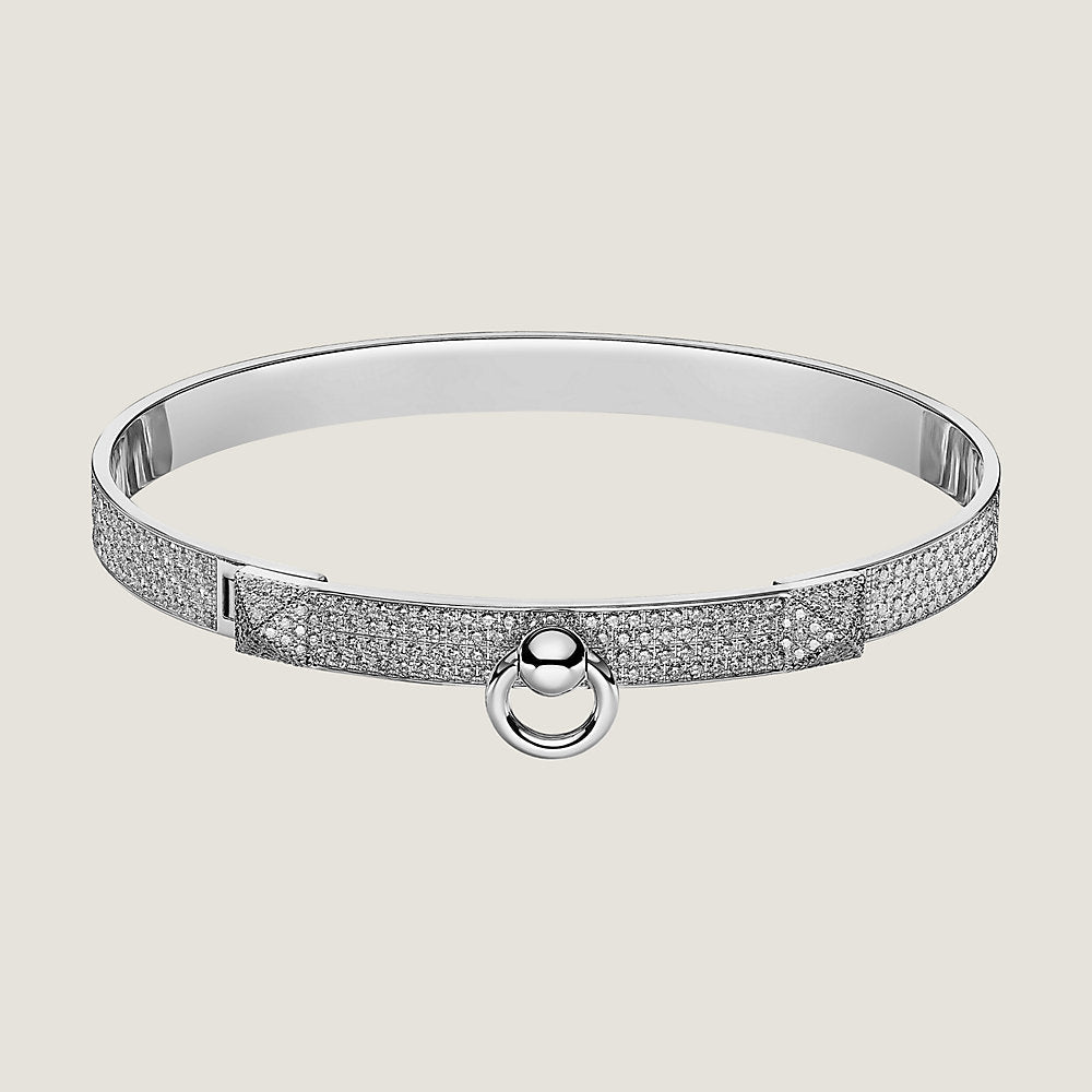 Hermes Collier De Chien Diamond Bracelet - 18K White Gold