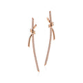 Tiffany Knot Drop Moissanite Earrings - 18K Rose Gold