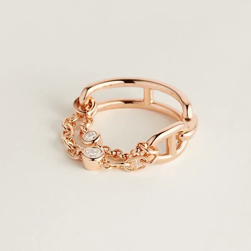 Hermes Chaine D'Ancre Chaos Ring - 18K Gold