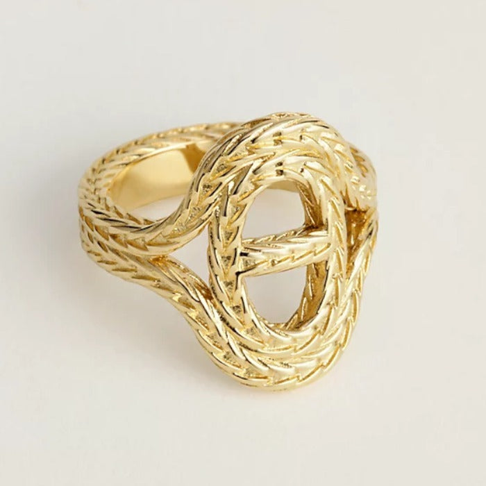 Hermes Chaine D'Ancre Danae Medium Ring - 18K Gold