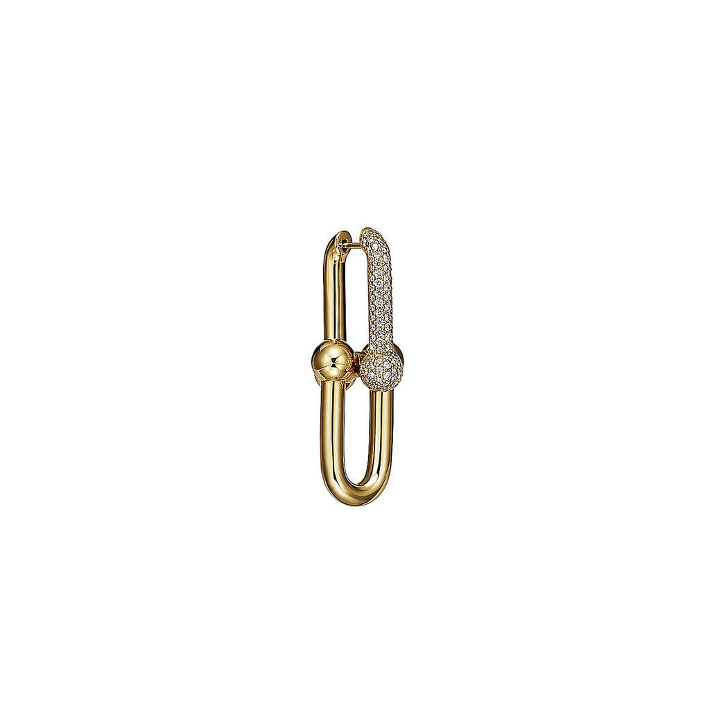 Tiffany HardWear Large Link Moissanite Earrings - 18K Yellow Gold