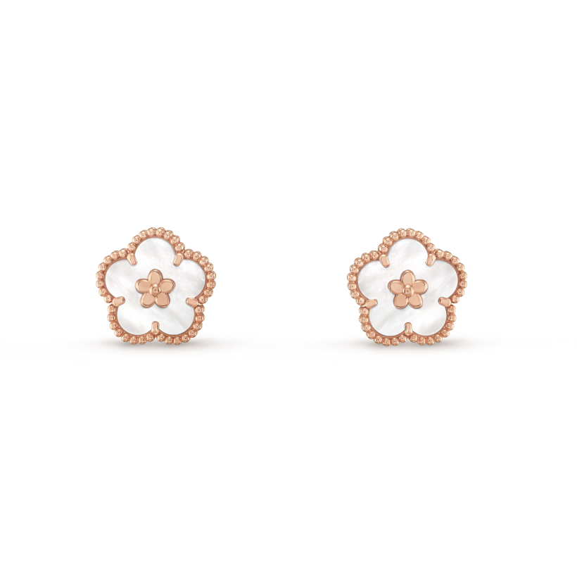 Lucky Spring Plum Blossom Earrings - 18K Gold