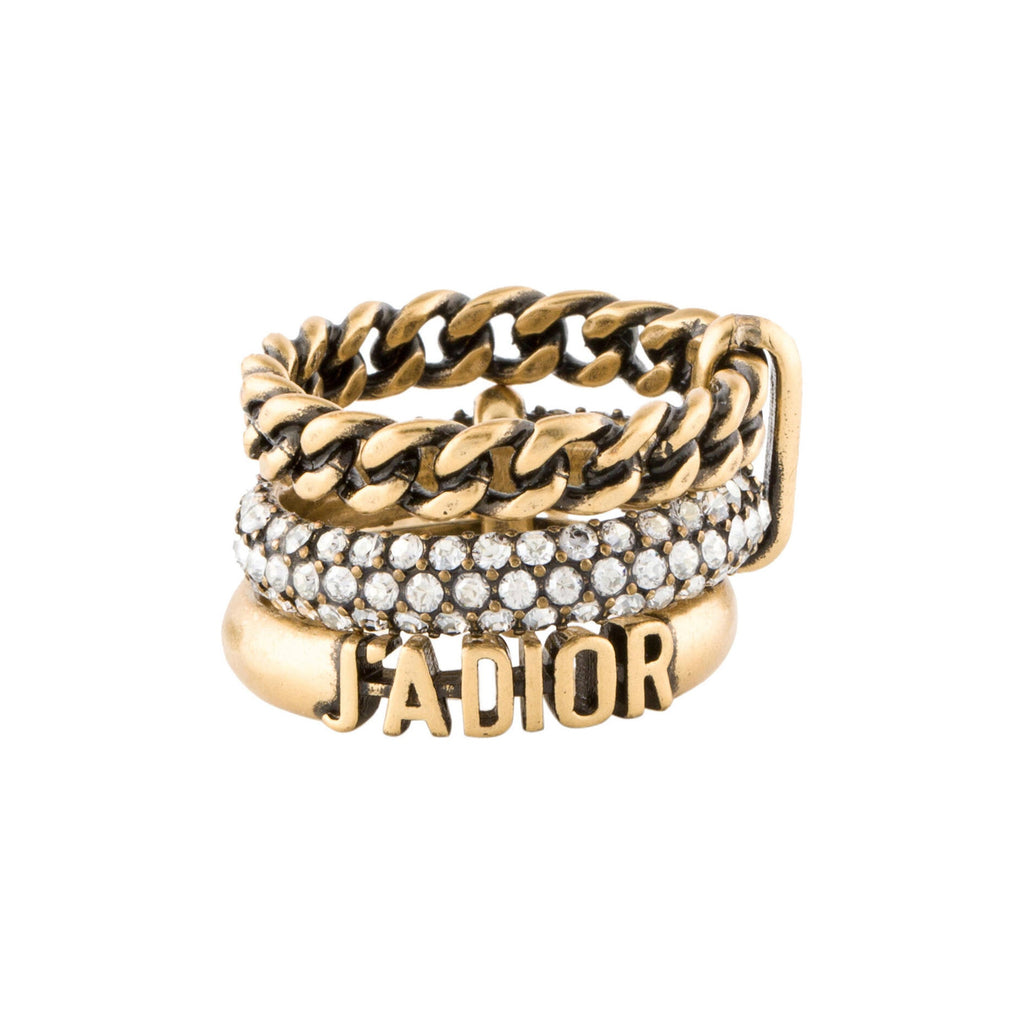 Dior Pearl & Crystal J'Adior Ring - 18K Yellow Gold