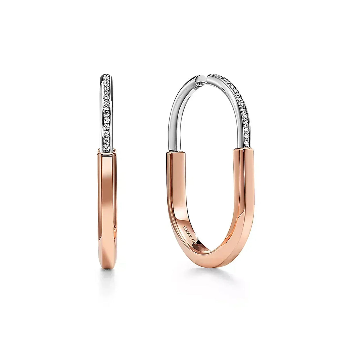 Tiffany Lock Moissanite Earrings - 18K Rose Gold