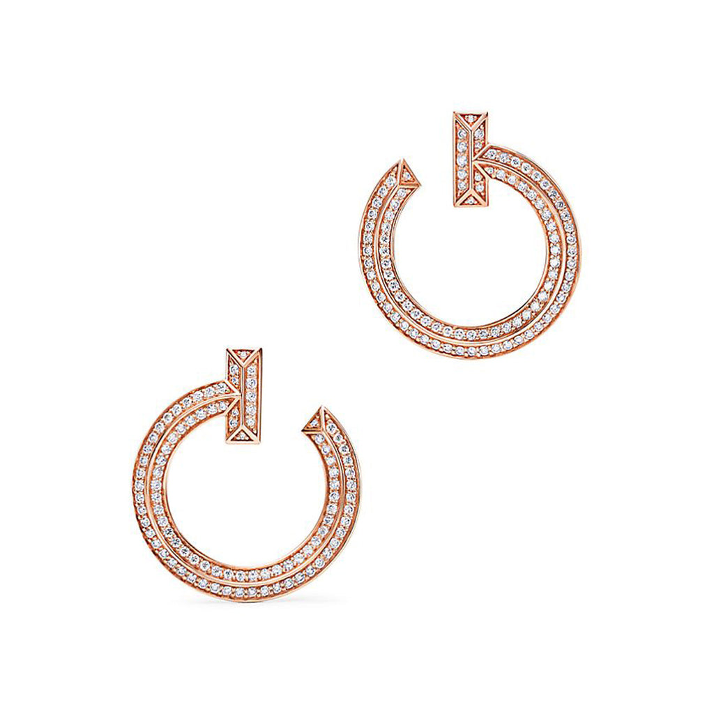 Tiffany T1 Open Hoop Earrings - 18K Rose Gold