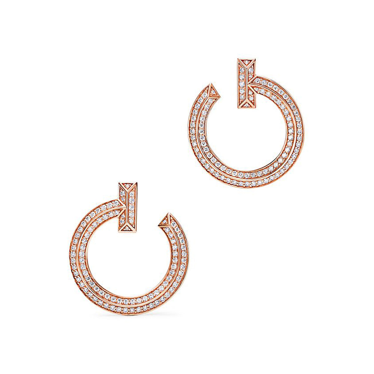 Tiffany T1 Open Hoop Earrings - 18K Rose Gold