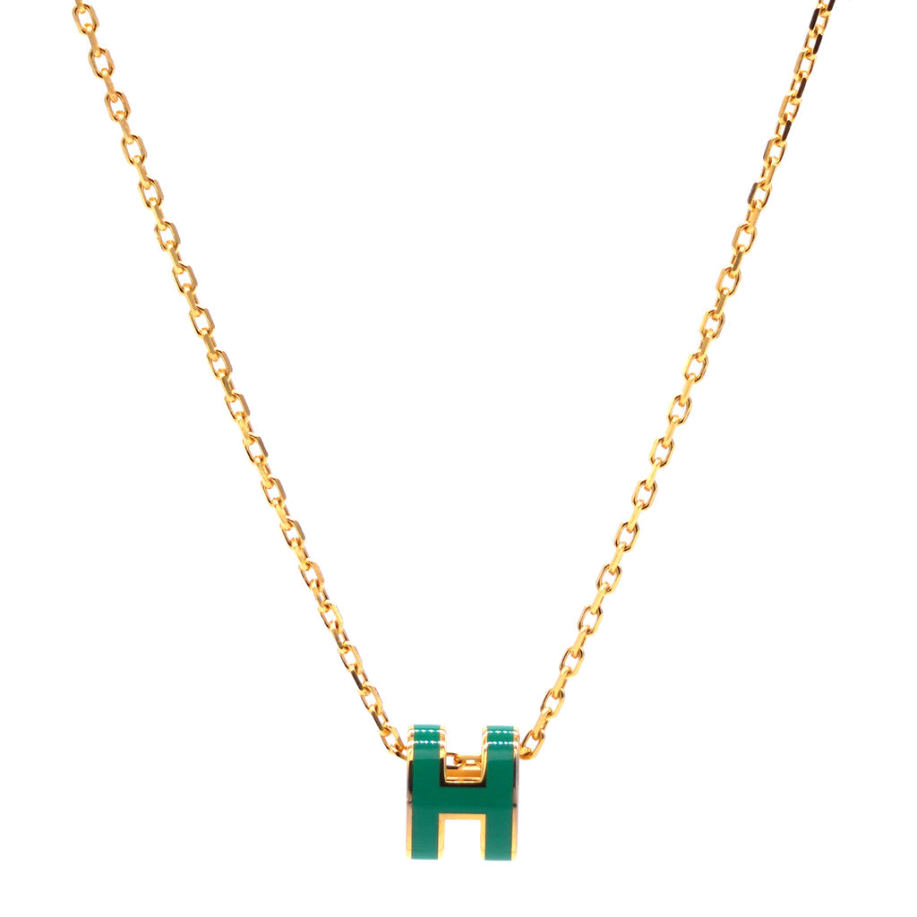 Hermes Mini Pop Green Necklace