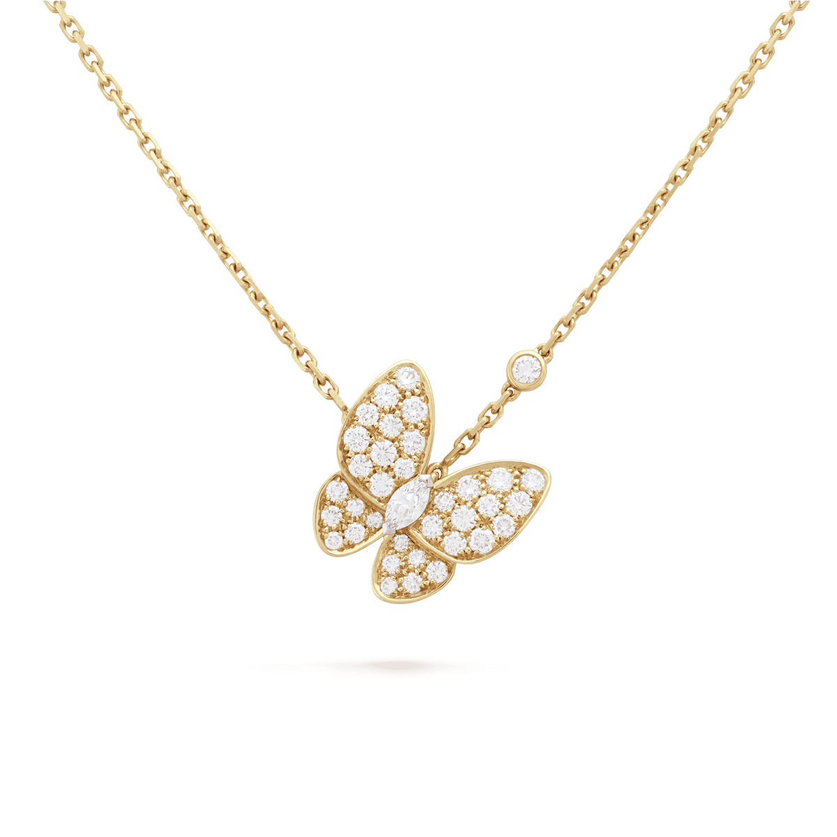 Two Butterfly Necklace - 18K Gold