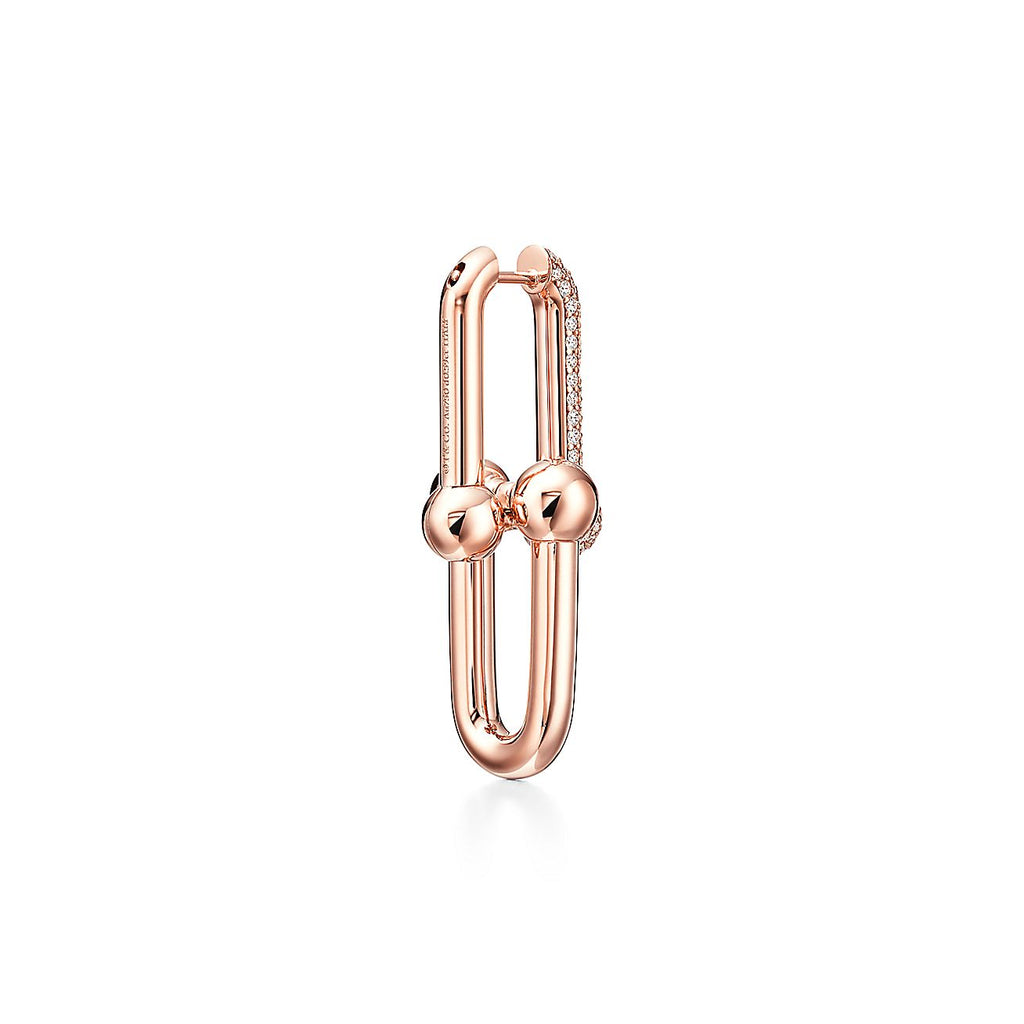 Tiffany HardWear Large Link Moissanite Earrings - 18K Rose Gold