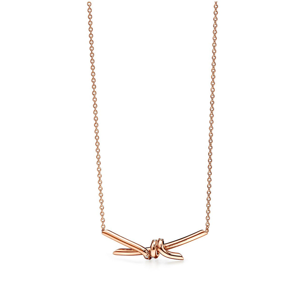 Tiffany Knot Pendant Diamond Necklace