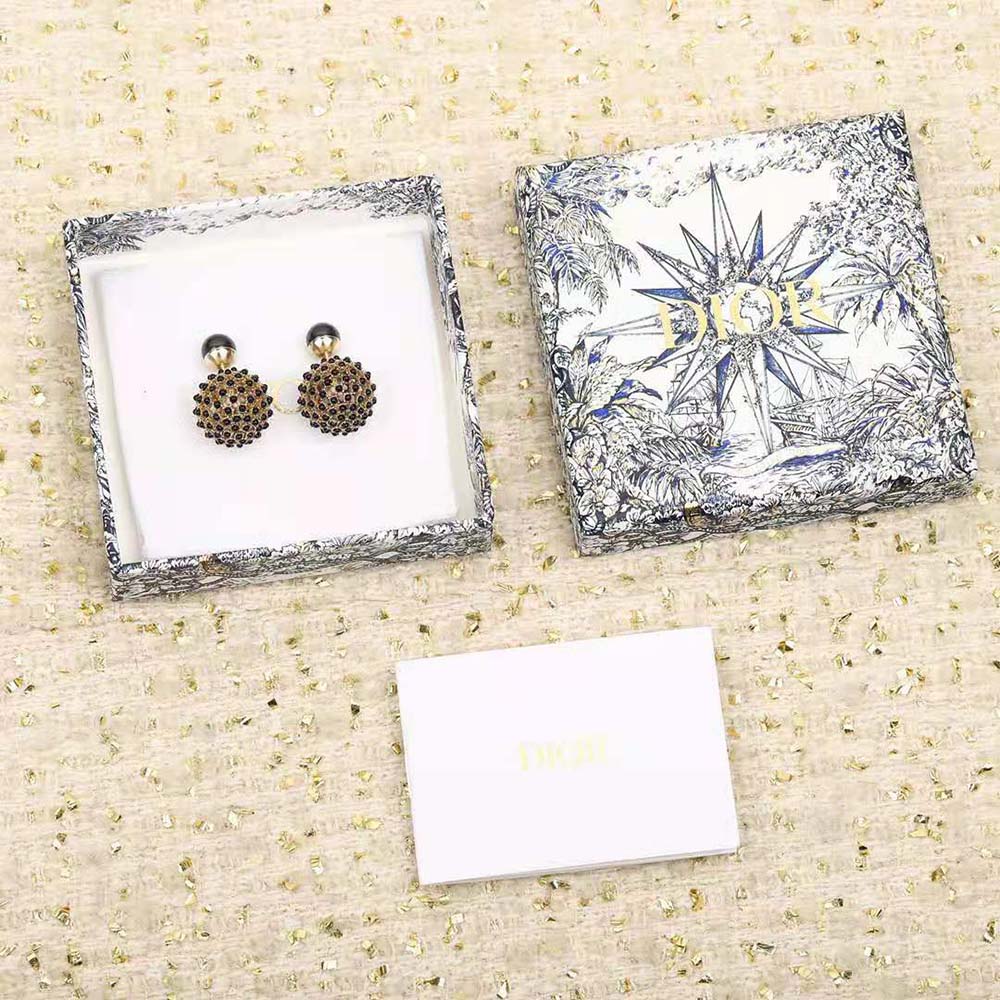 Dior Tribales Black Stone-Effect Resin Pearl Earrings