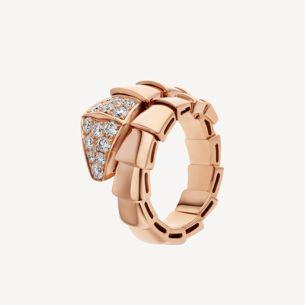 Bvlgari Serpenti Viper Head Moissanite Ring - 18K Gold