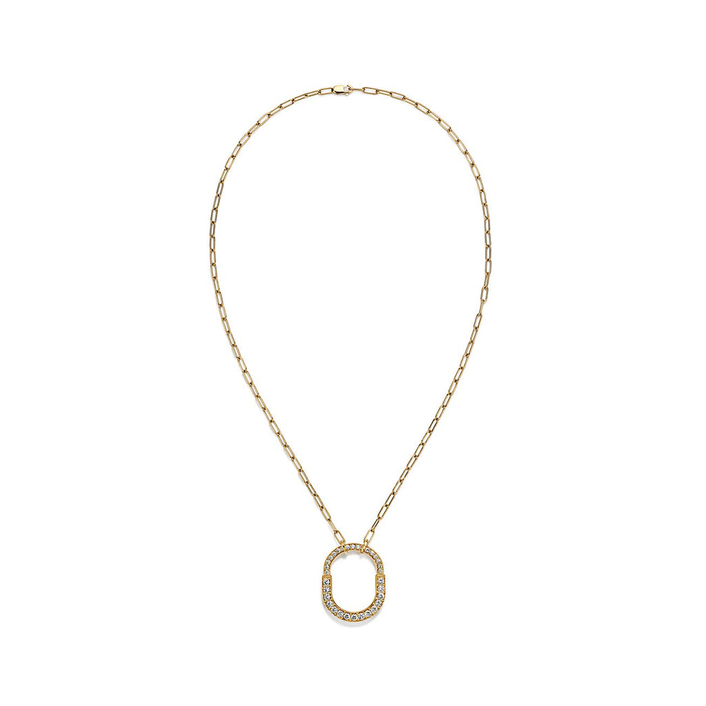 Tiffany Lock Pendant Pave Moissanite Necklace