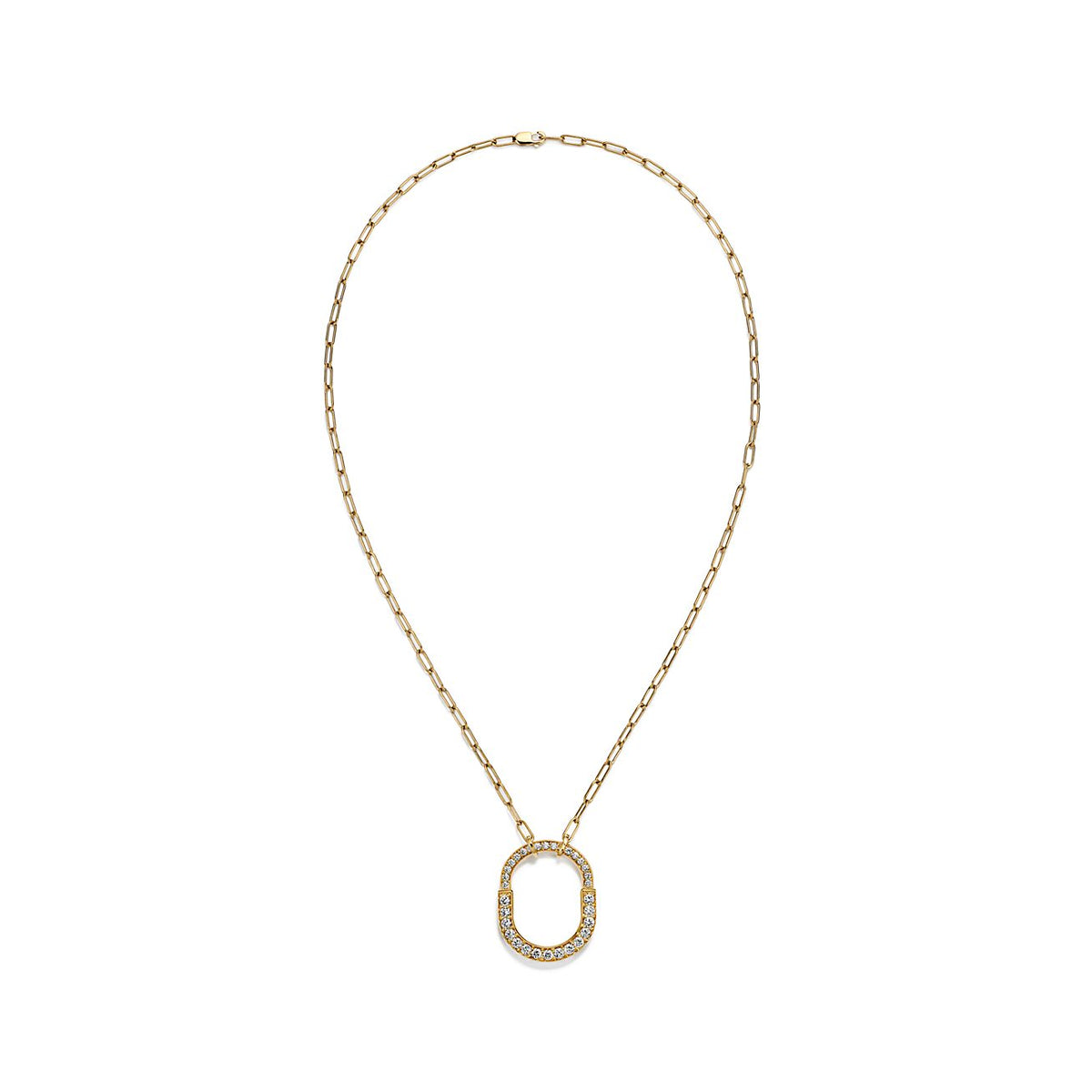 Tiffany Lock Pendant Pave Moissanite Necklace