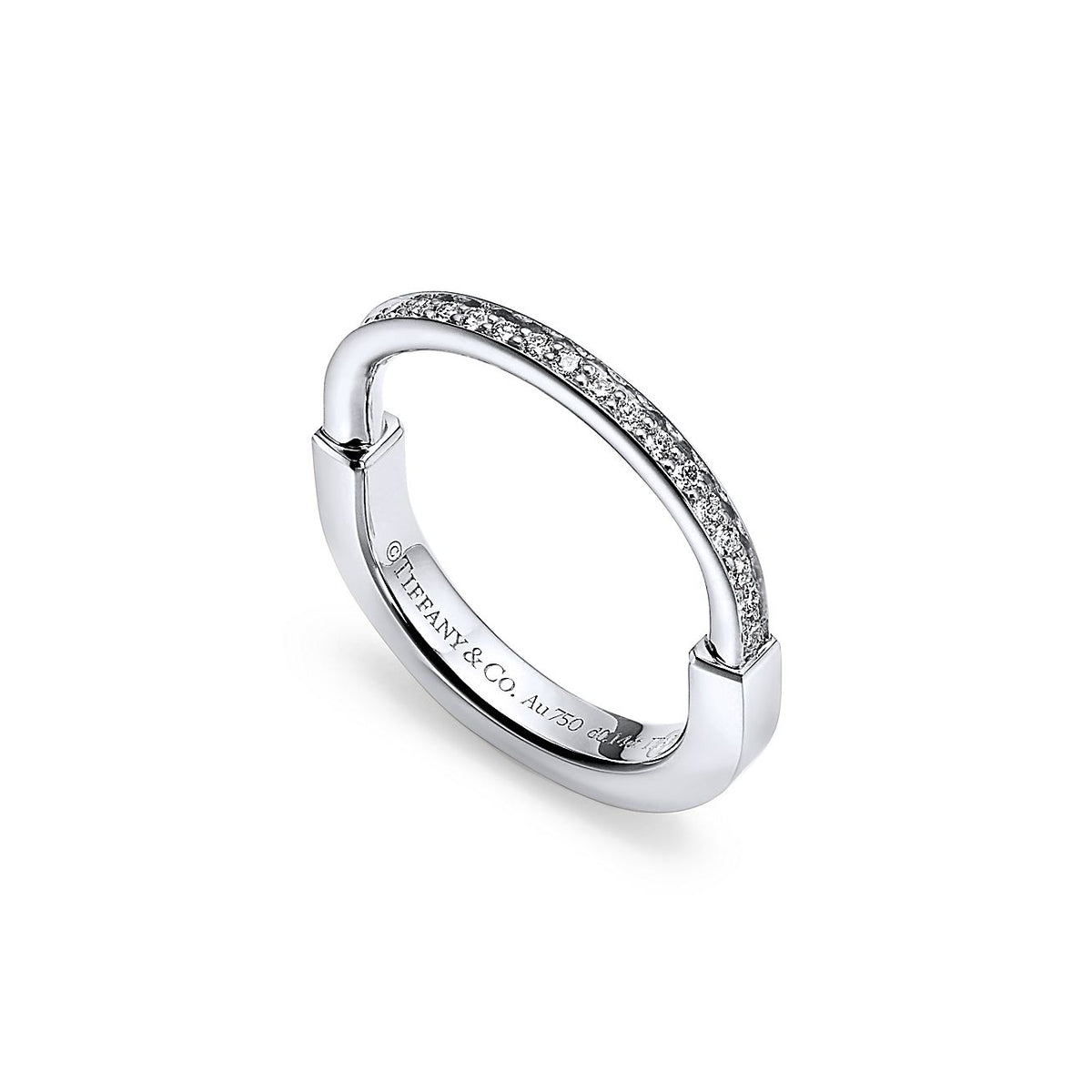 Tiffany Lock Moissanite Ring - 18K White Gold
