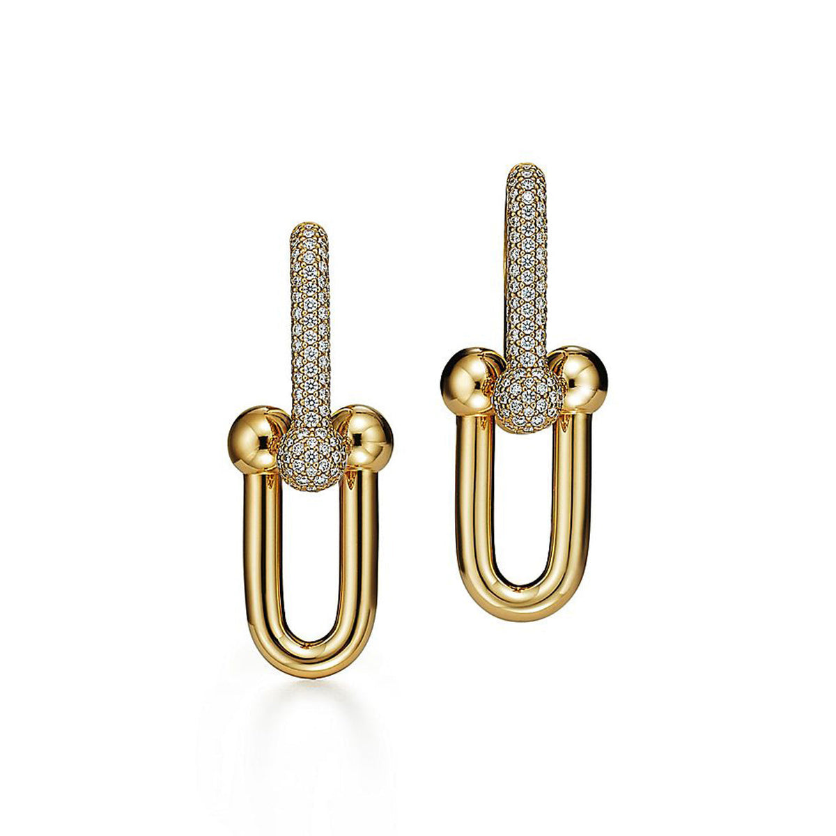 Tiffany HardWear Large Link Moissanite Earrings - 18K Yellow Gold