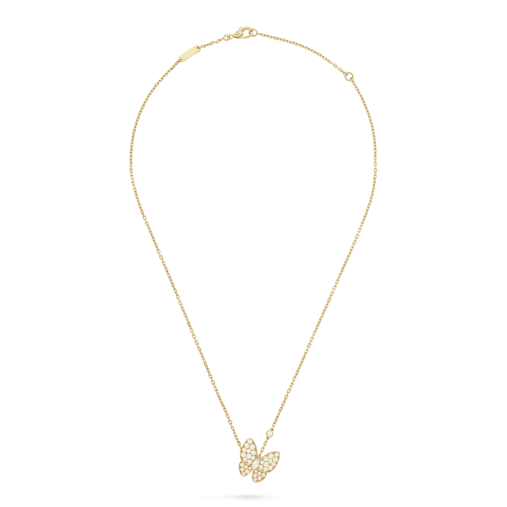 Two Butterfly Necklace - 18K Gold