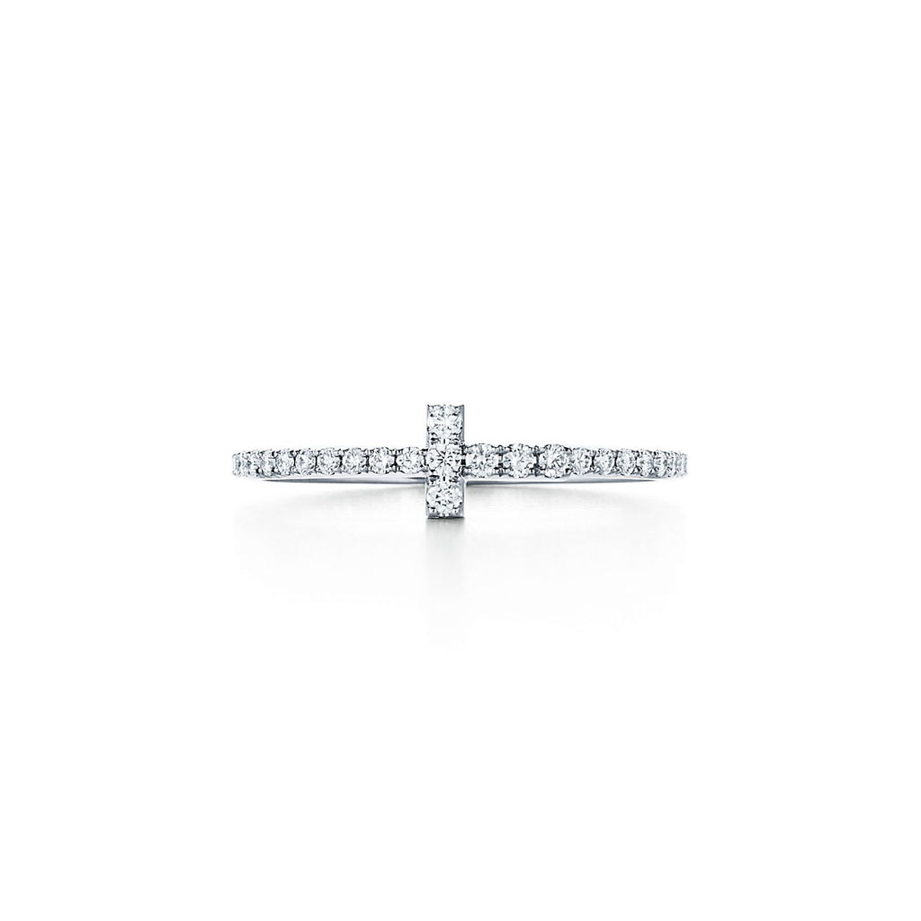 Tiffany Moissanite Wire Ring - 18K White Gold
