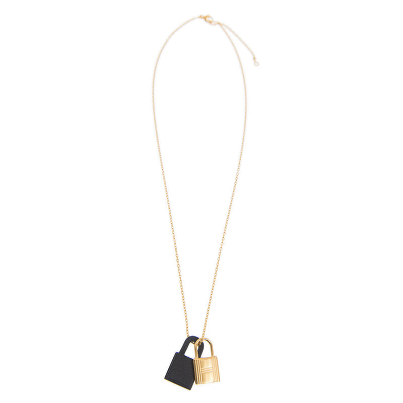 Hermes O'Kelly Black Pendant Necklace