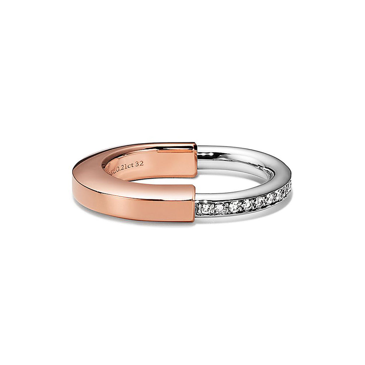 Tiffany Lock Moissanite Ring - 18K Rose Gold
