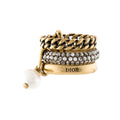 Dior Pearl & Crystal J'Adior Ring - 18K Yellow Gold