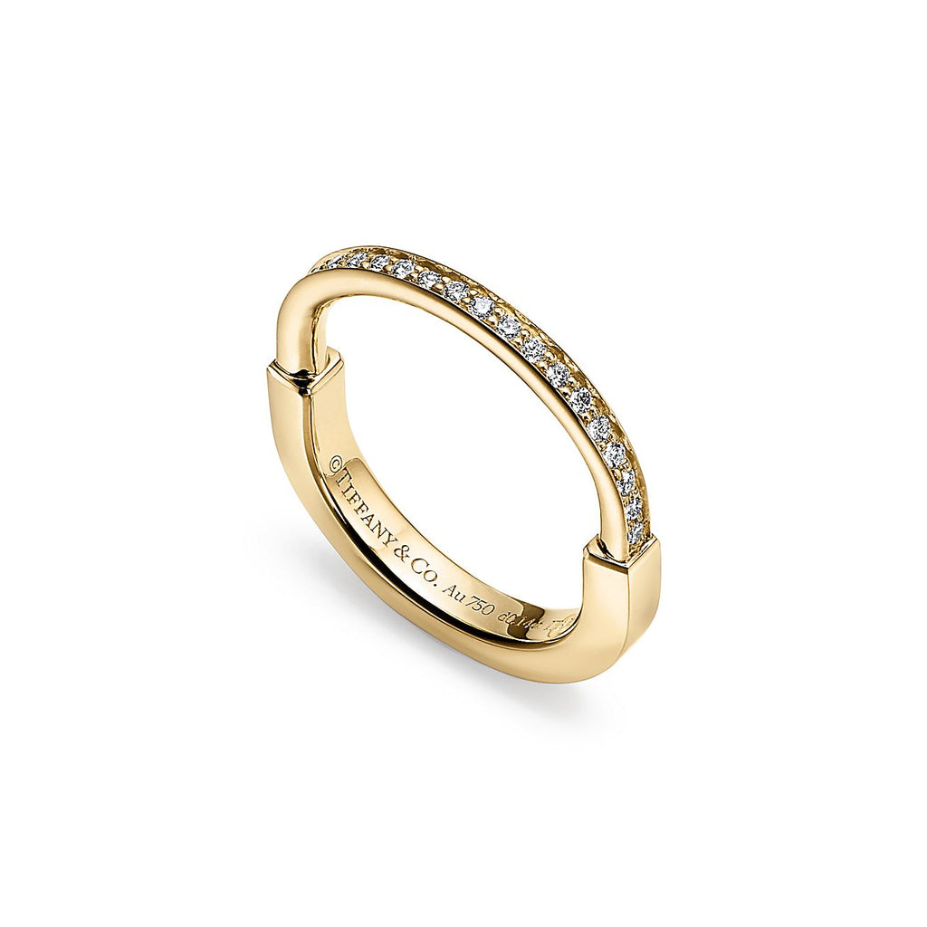 Tiffany Lock Moissanite Ring - 18K Yellow Gold
