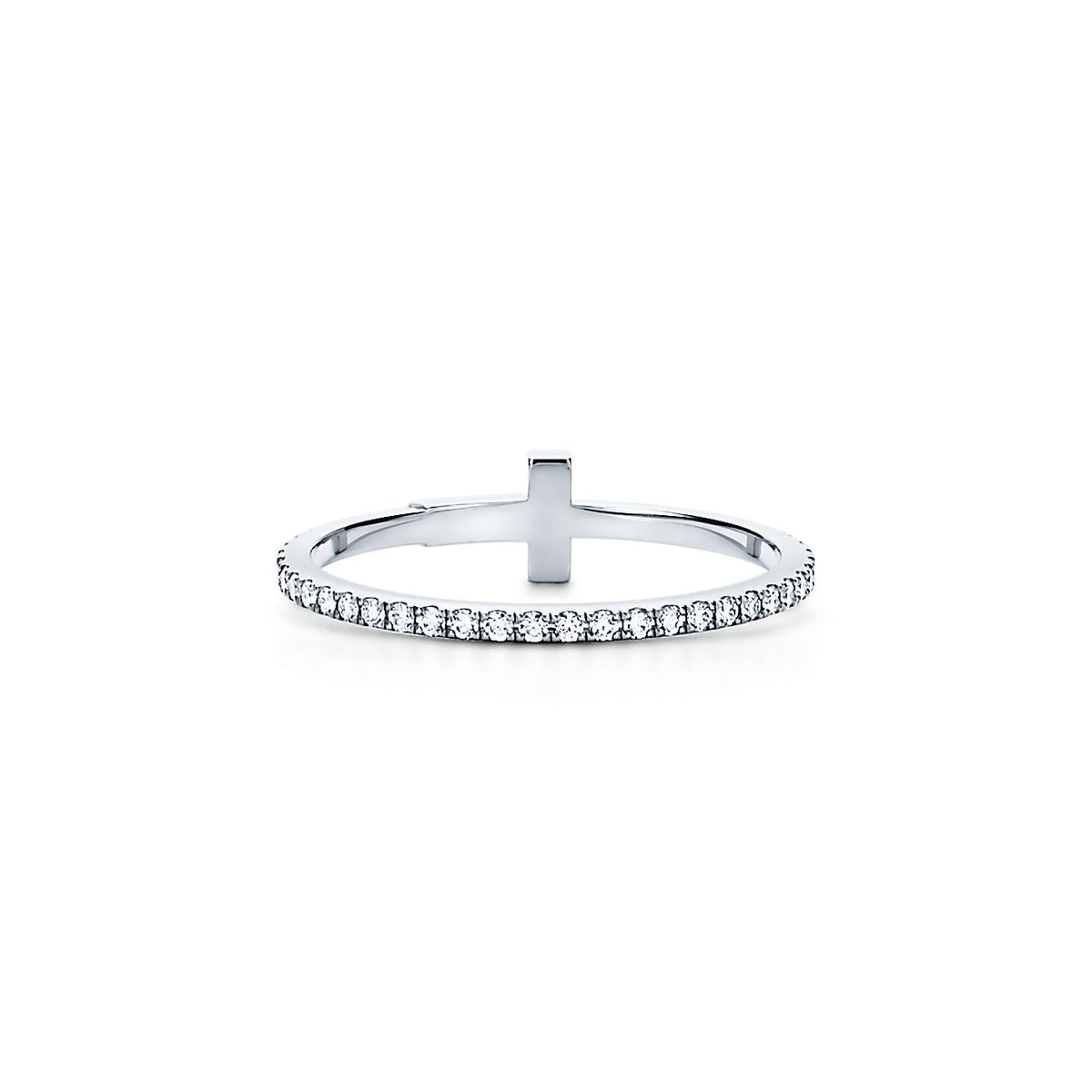 Tiffany Moissanite Wire Ring - 18K White Gold
